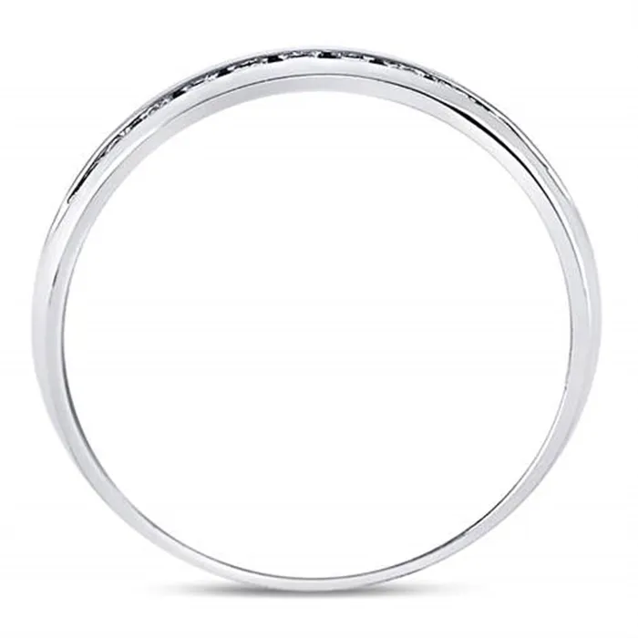 14k White Gold Round Machine Set Diamond Wedding Channel Band Ring 14 Cttw gndatlanta Rings