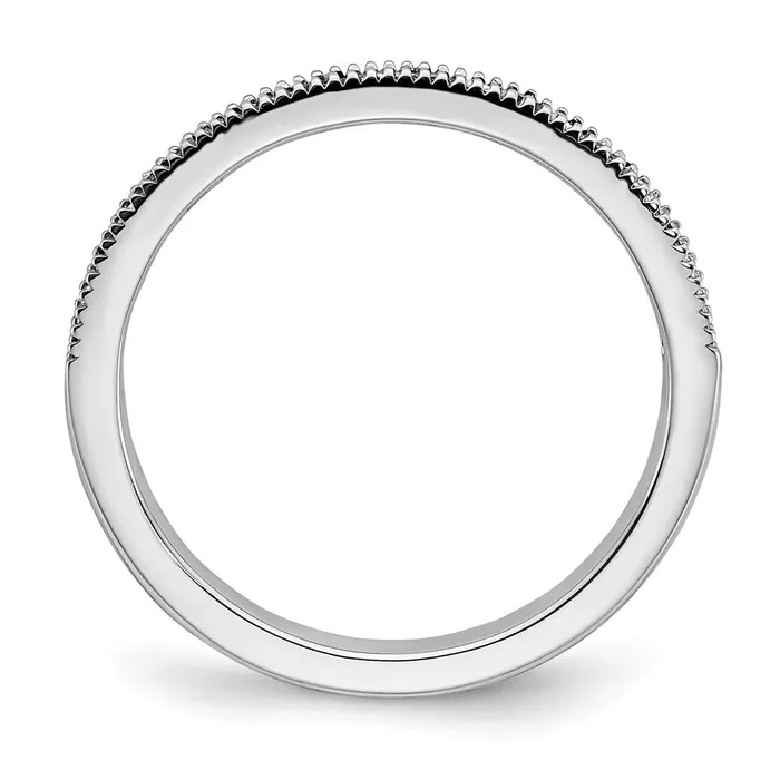 14k White Gold Sapphire and Real Diamond Band Goldia Rings