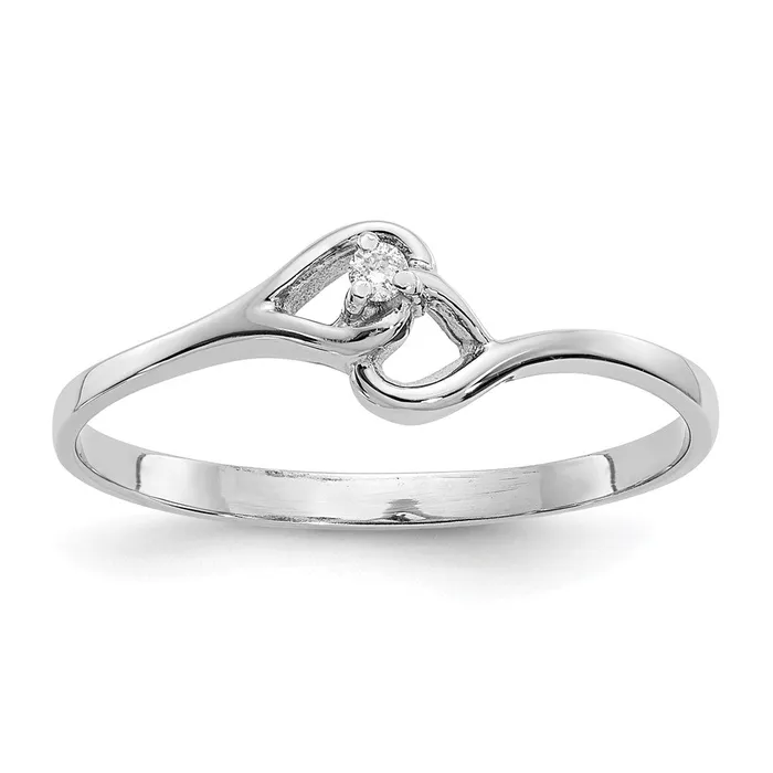 14k White Gold VS Real Diamond heart ring Goldiacom Rings