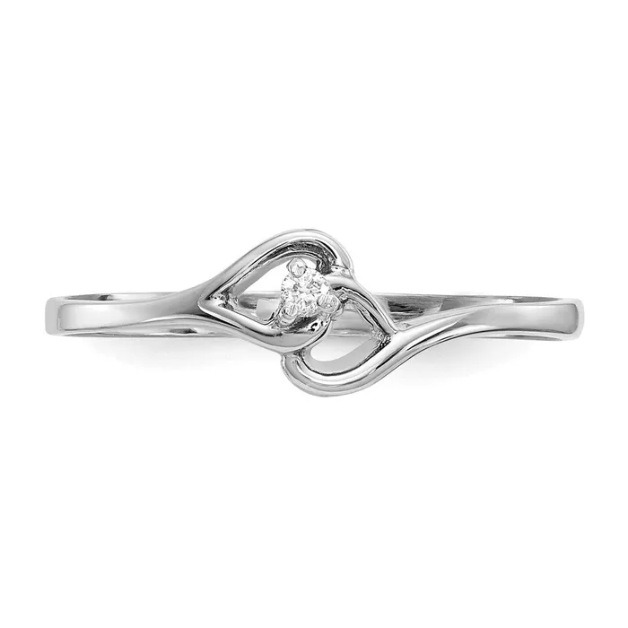14k White Gold VS Real Diamond heart ring Goldiacom Rings