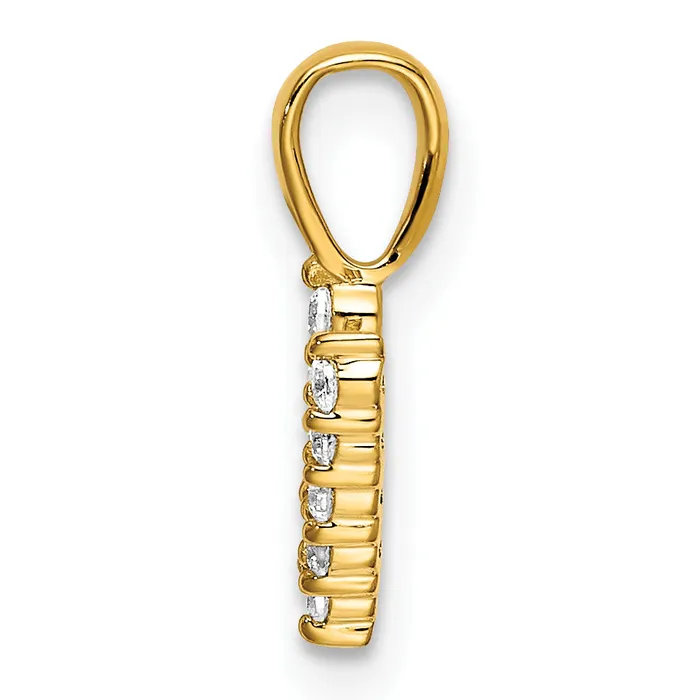 14k Yellow Gold 110 Ct Lab Grown Diamond VSSI G Letter V Initial Pendant Goldia Necklaces
