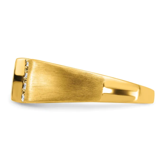 14k Yellow Gold 18 Ct Lab Grown Diamond VSSI G and Onyx Mens Ring Goldia Rings