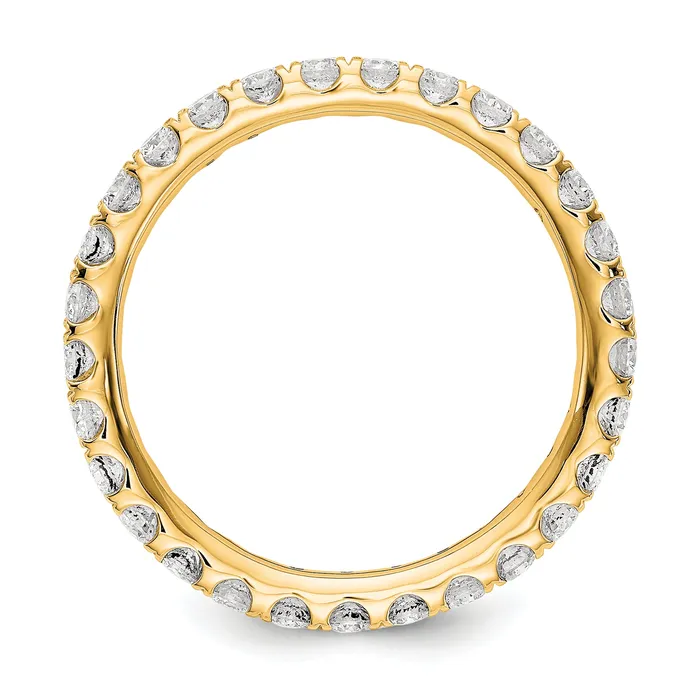 14k Yellow Gold 1 Ct Lab Grown Diamond VSSI G Shared Prong Eternity Band Ring Goldia Rings