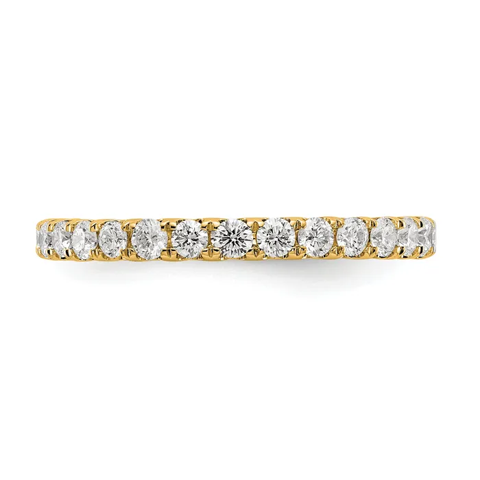 14k Yellow Gold 1 Ct Lab Grown Diamond VSSI G Shared Prong Eternity Band Ring Goldia Rings