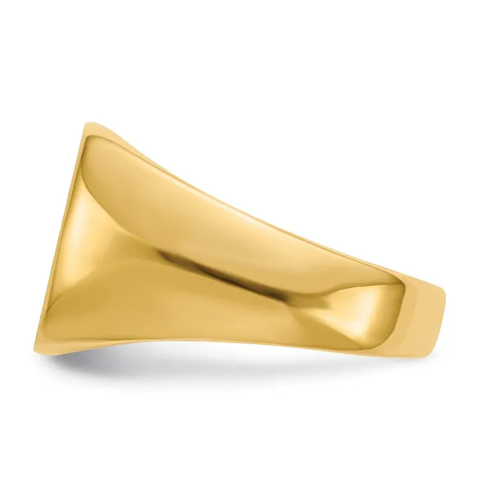 14K Yellow Gold 125x125mm Open Back Mens Signet Ring Goldia Rings
