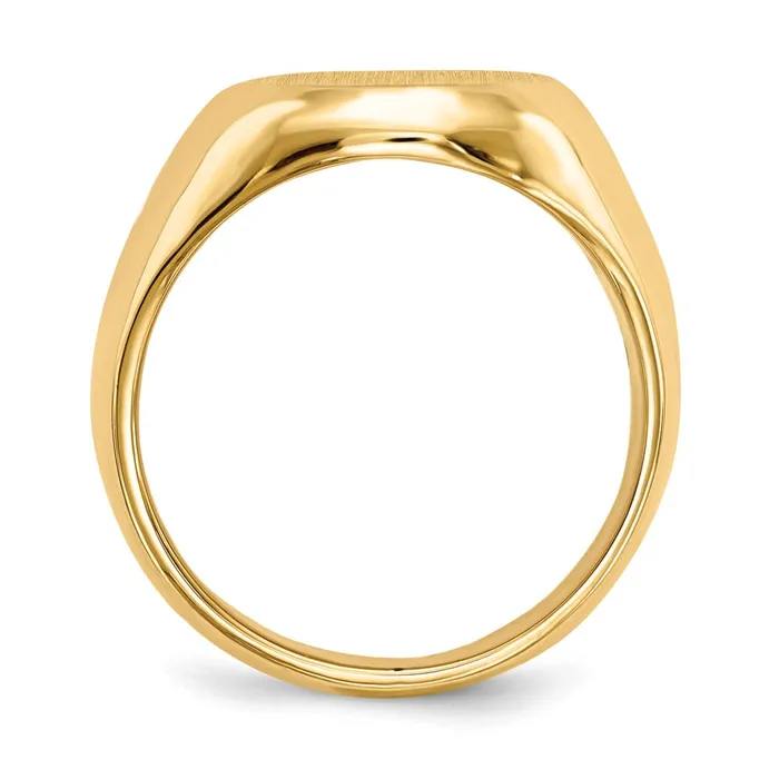 14K Yellow Gold 165x135mm Closed Back Mens Signet Ring Goldia Rings