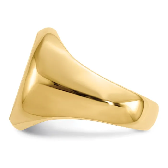 14K Yellow Gold 165x135mm Closed Back Mens Signet Ring Goldia Rings