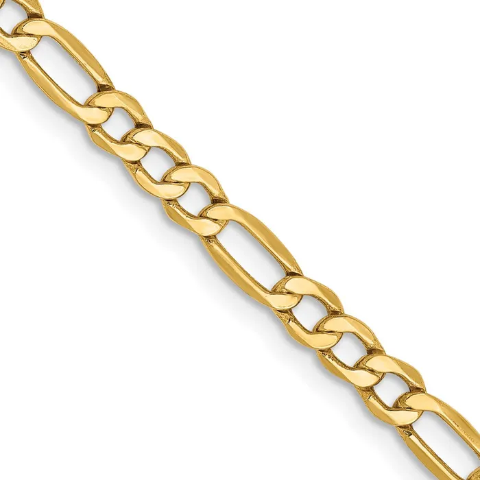 14K Yellow Gold 20 inch 35mm SemiSolid Figaro with Lobster Clasp Chain Necklace MDS Necklaces 14K Yellow Gold 20 inch 35mm SemiSolid Figaro with Lobster Clasp Chain Necklace MDS Necklaces