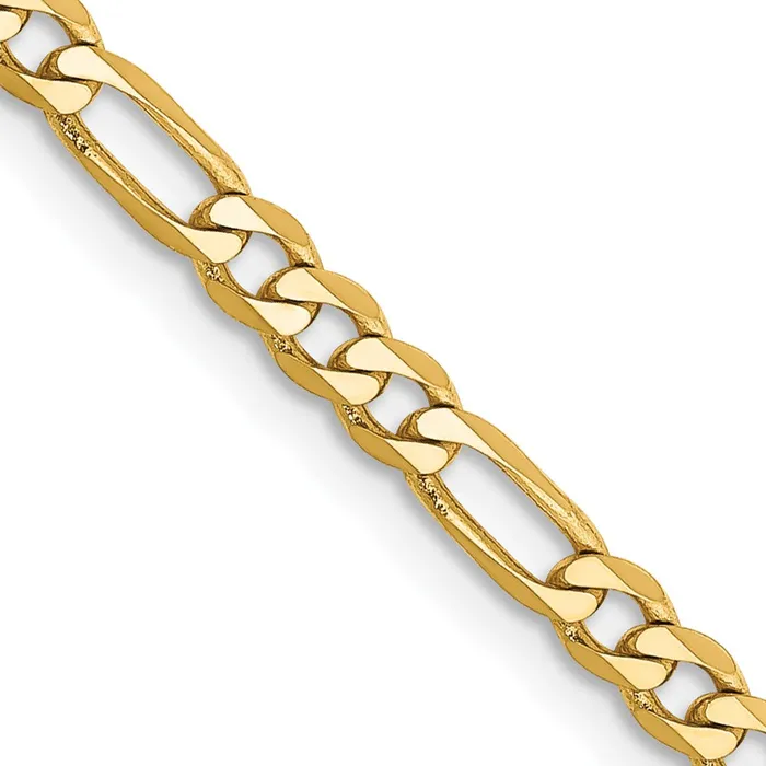 14K Yellow Gold 20 inch 3mm Flat Figaro with Lobster Clasp Chain Necklace MDS Necklaces 14K Yellow Gold 20 inch 3mm Flat Figaro with Lobster Clasp Chain Necklace MDS Necklaces