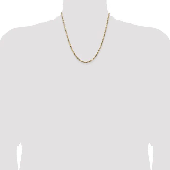 14K Yellow Gold 20 inch 3mm Flat Figaro with Lobster Clasp Chain Necklace MDS Necklaces 14K Yellow Gold 20 inch 3mm Flat Figaro with Lobster Clasp Chain Necklace MDS Necklaces