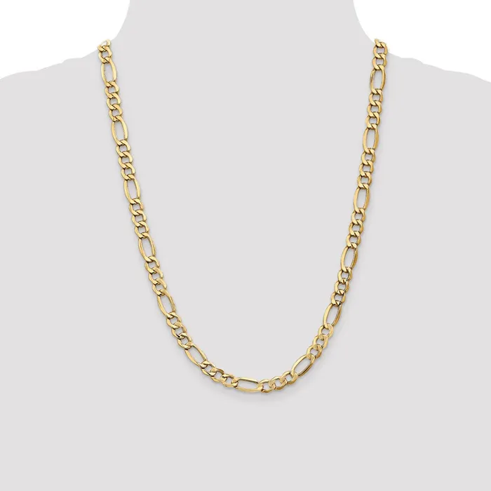 14K Yellow Gold 24 inch 73mm SemiSolid Figaro with Lobster Clasp Chain Necklace MDS Necklaces 14K Yellow Gold 24 inch 73mm SemiSolid Figaro with Lobster Clasp Chain Necklace MDS Necklaces