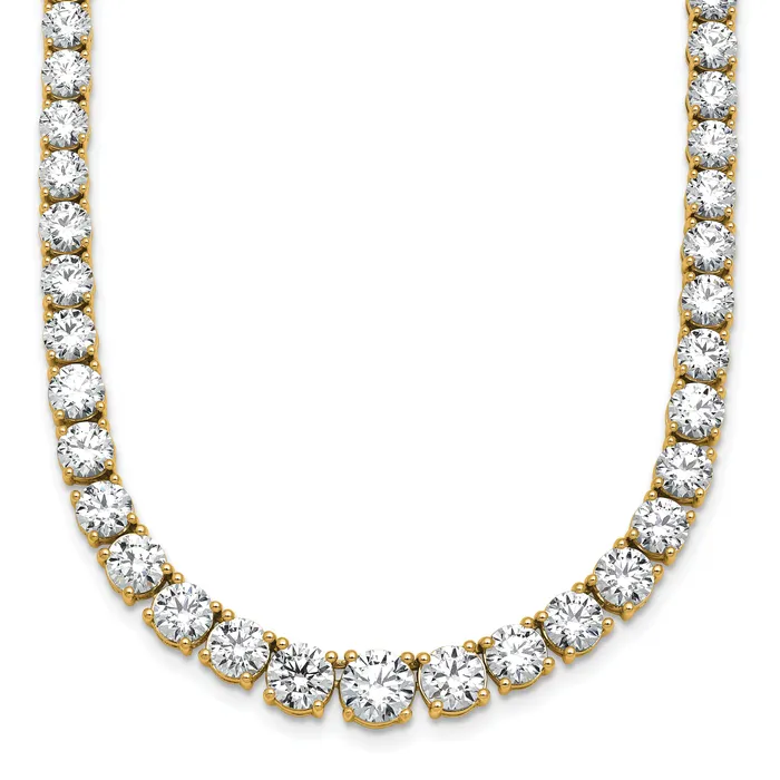 14k Yellow Gold 28 12 Ct Lab Grown Diamond VSSI G Round 18 inch Graduated Tennis Necklace Goldia Necklaces 14k Yellow Gold 28 12 Ct Lab Grown Diamond VSSI G Round 18 inch Graduated Tennis Necklace Goldia Necklaces