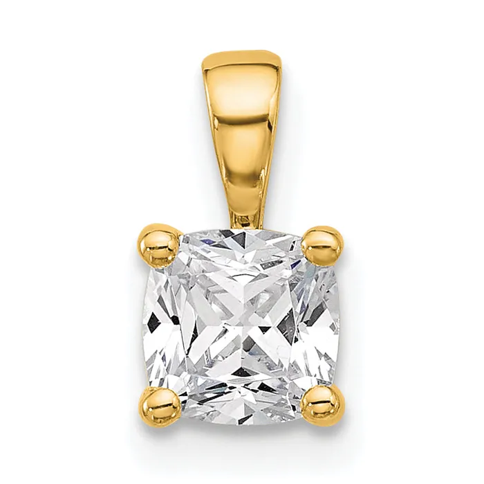 14k Yellow Gold 34 Ct Lab Grown Diamond VSSI G Cushion Four Prong Pendant Goldia Necklaces 14k Yellow Gold 34 Ct Lab Grown Diamond VSSI G Cushion Four Prong Pendant Goldia Necklaces