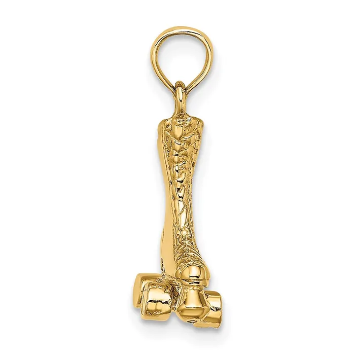14k Yellow Gold 3D Roller Skate Charm Goldia Charm Necklaces