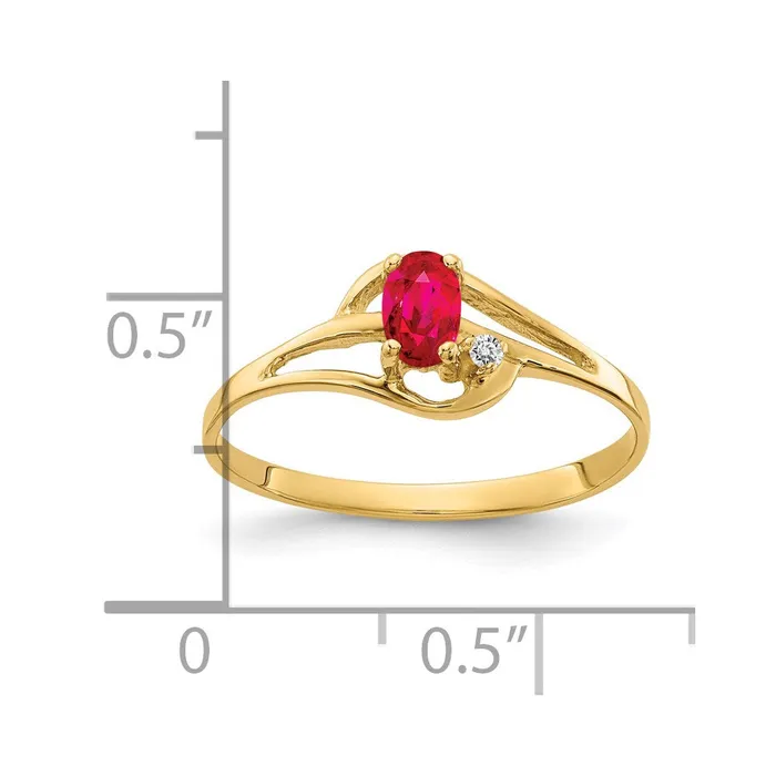 14K Yellow Gold 5x3mm Oval Ruby A Real Diamond ring Goldiacom Rings