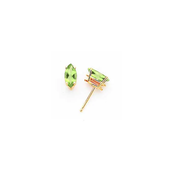 14k Yellow Gold 8x4mm Marquise Peridot Earrings Goldia Earrings