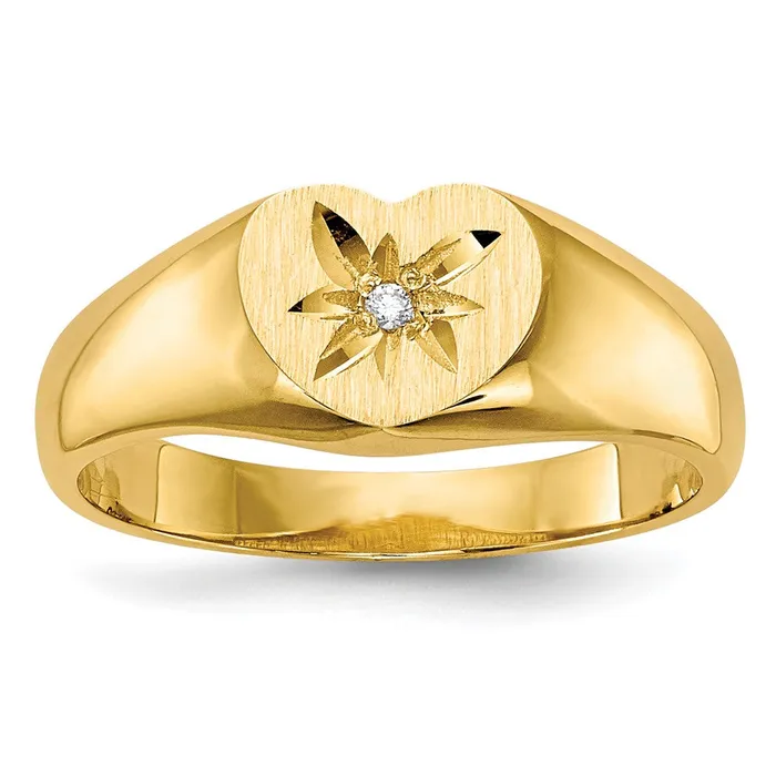 14K Yellow Gold A Real Diamond signet ring Goldiacom Rings