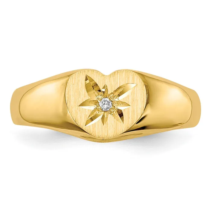 14K Yellow Gold A Real Diamond signet ring Goldiacom Rings