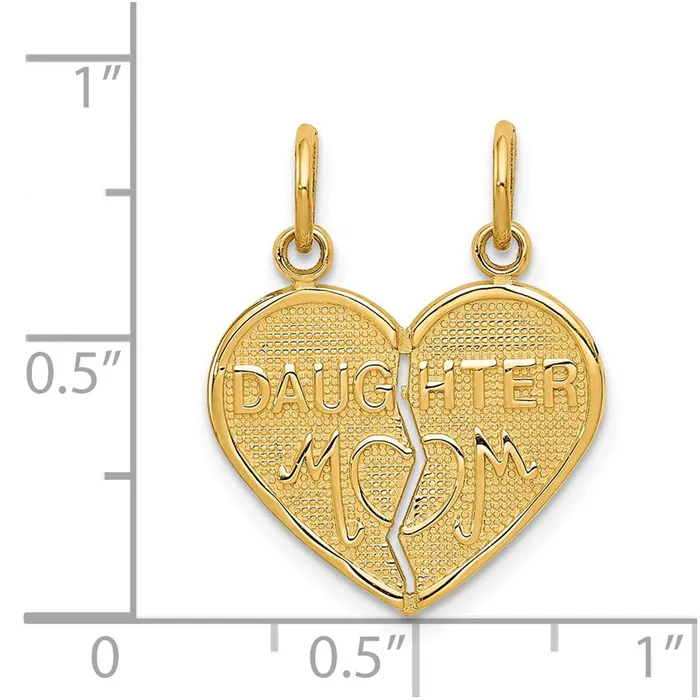 14k Yellow Gold Breakapart MOMDAUGHTER Charm Goldia Charm Necklaces