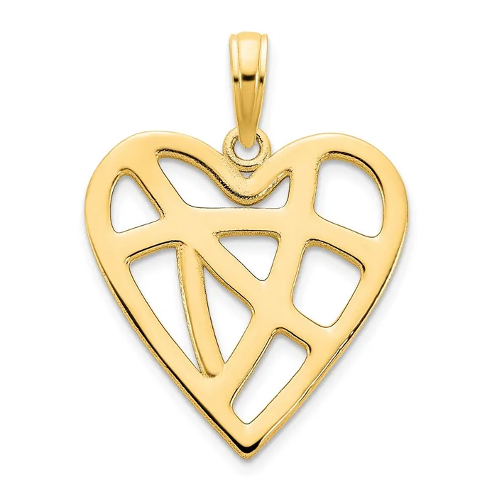 14k Yellow Gold Fancy Heart Pendant Goldia Necklaces