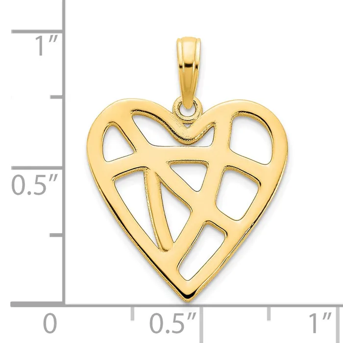 14k Yellow Gold Fancy Heart Pendant Goldia Necklaces