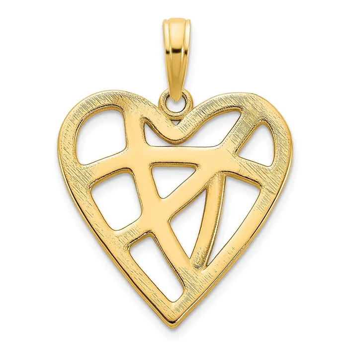 14k Yellow Gold Fancy Heart Pendant Goldia Necklaces