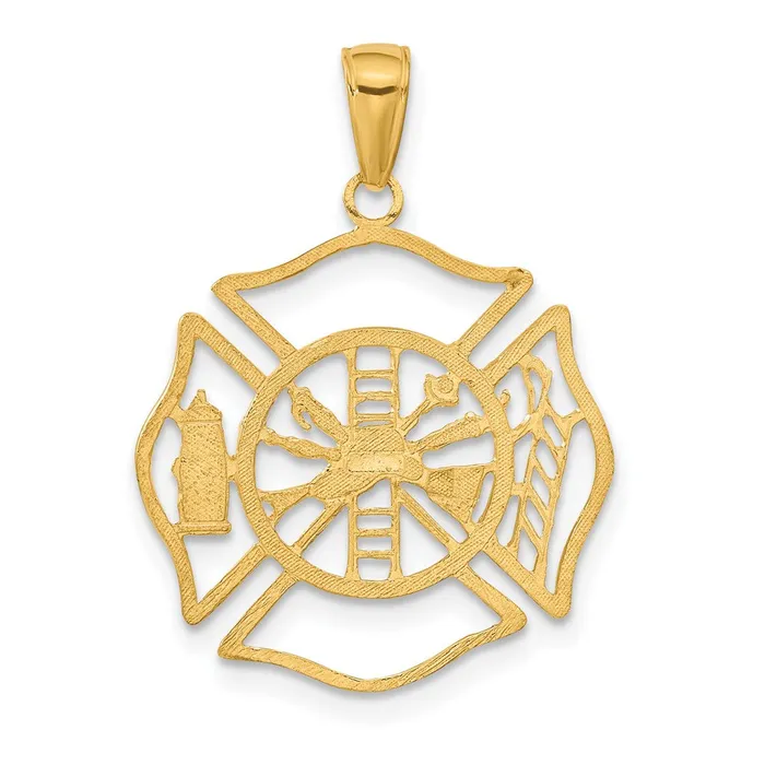 14k Yellow Gold Fireman Shield Pendant Goldia PreStyled Sets