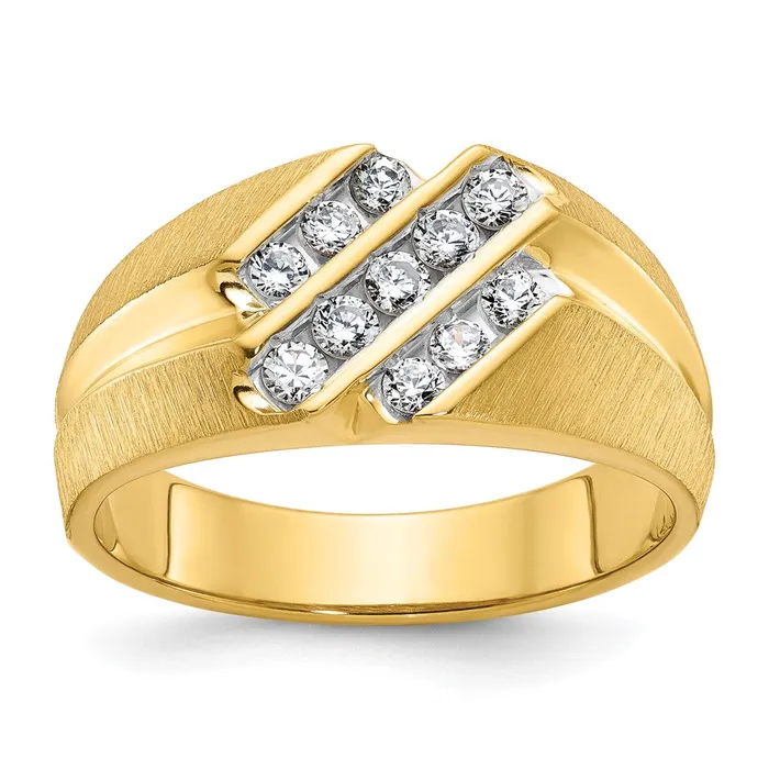 14k Yellow Gold Mens Diamond Ring Mounting Goldia Rings