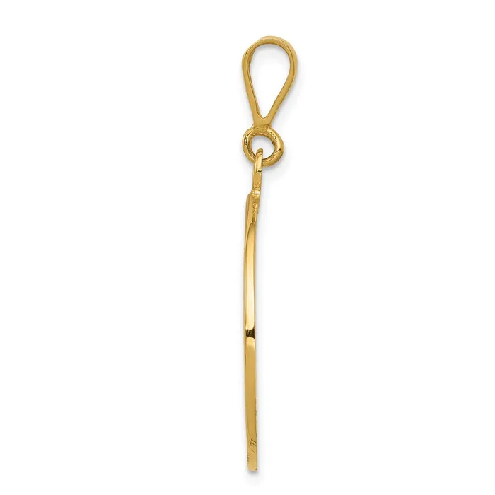 14k Yellow Gold Polished and Satin Angel Pendant Goldia Necklaces