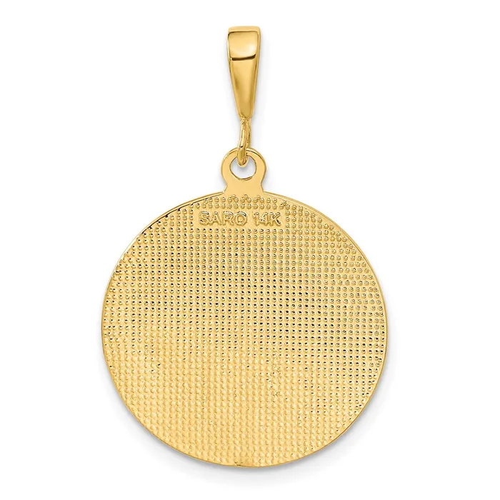 14k Yellow Gold Polished and Satin Angel Pendant Goldia Necklaces