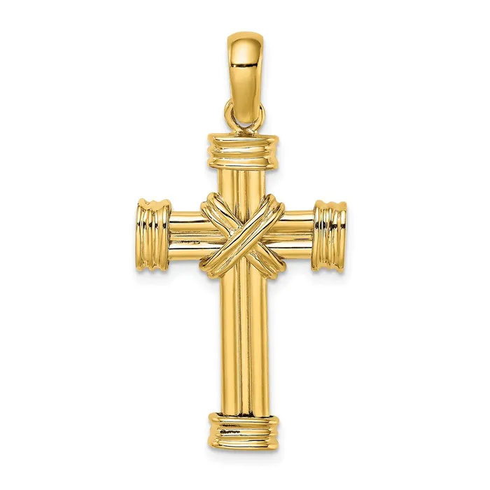 14k Yellow Gold Polished Cross Charm Goldia Charm Necklaces