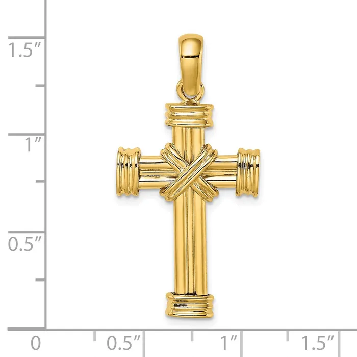 14k Yellow Gold Polished Cross Charm Goldia Charm Necklaces