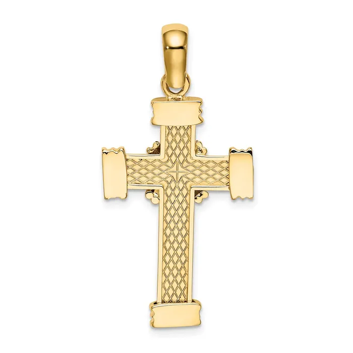 14k Yellow Gold Polished Cross Charm Goldia Charm Necklaces