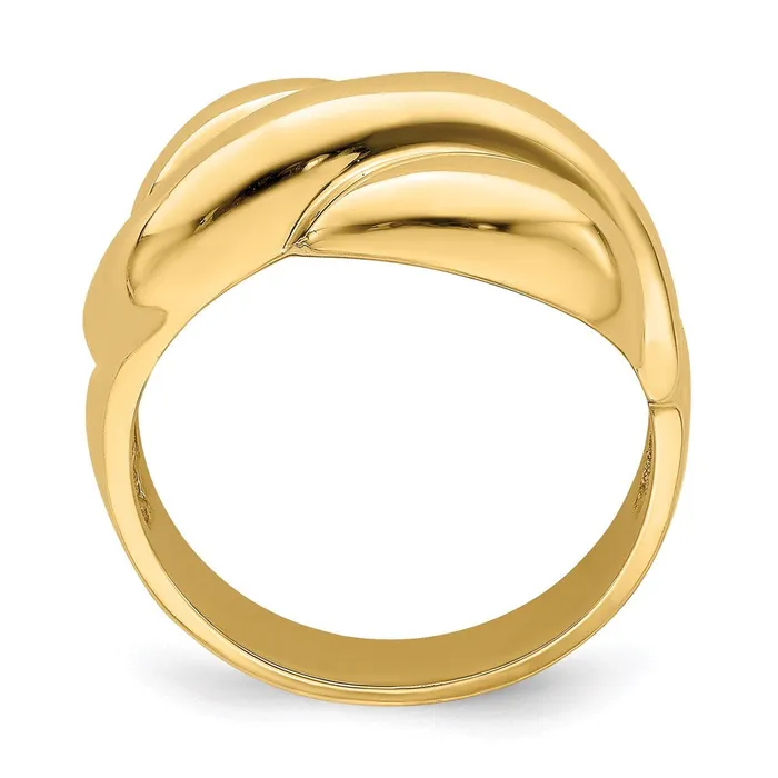 14K Yellow Gold Polished Dome Ring Goldia Rings