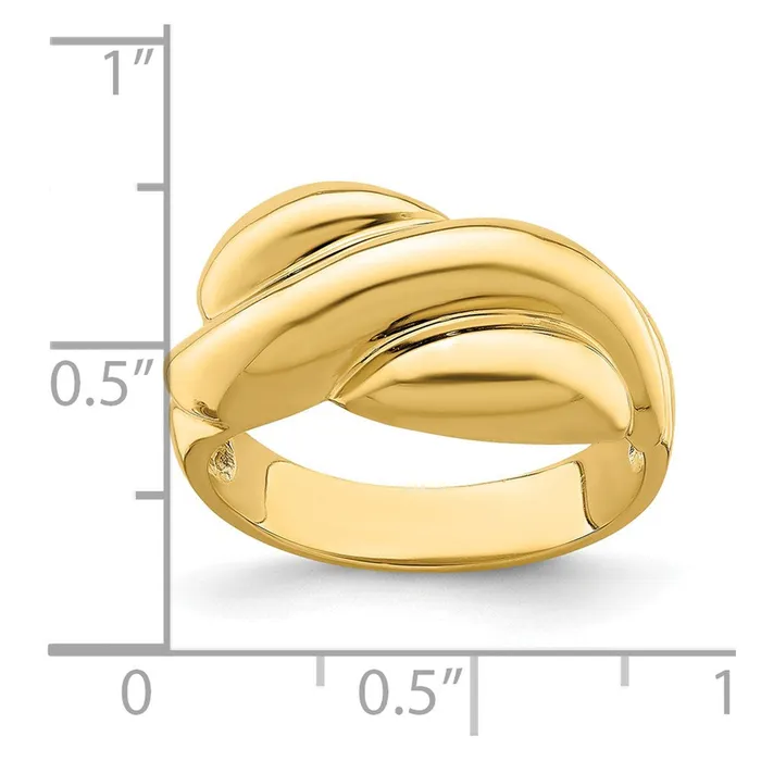 14K Yellow Gold Polished Dome Ring Goldia Rings