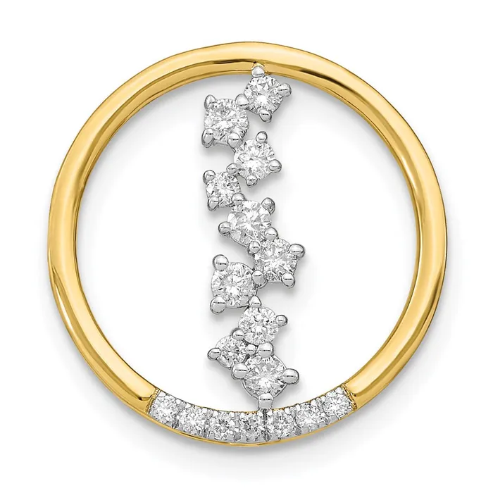 14K Yellow Gold Polished Real Diamond Dangle Circle Chain Slide Goldia PreStyled Sets 14K Yellow Gold Polished Real Diamond Dangle Circle Chain Slide Goldia PreStyled Sets