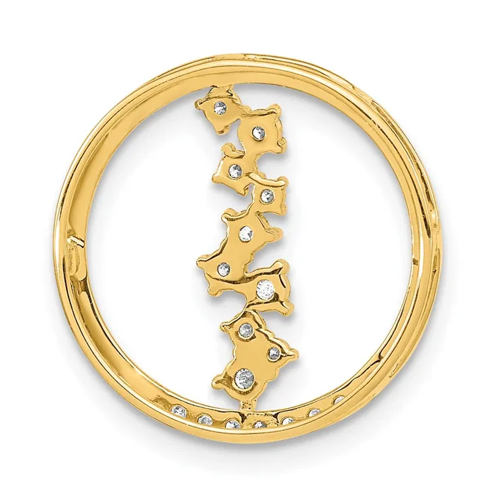 14K Yellow Gold Polished Real Diamond Dangle Circle Chain Slide Goldia PreStyled Sets