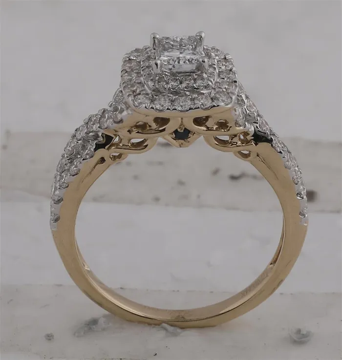 14k Yellow Gold Princess Diamond Bridal Wedding Ring Set 114 Cttw Certified gndatlanta Rings