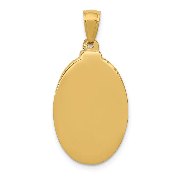 14k Yellow Gold Saint Theresa Oval Medal Pendant Goldia Necklaces