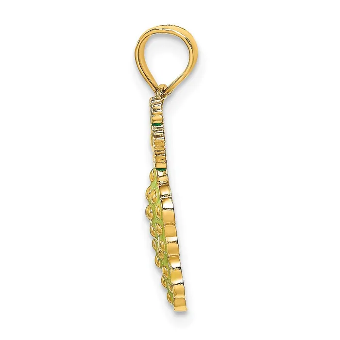 14k Yellow Gold W Enamel Grapes W Stem and Leaf Charm Goldia Charm Necklaces