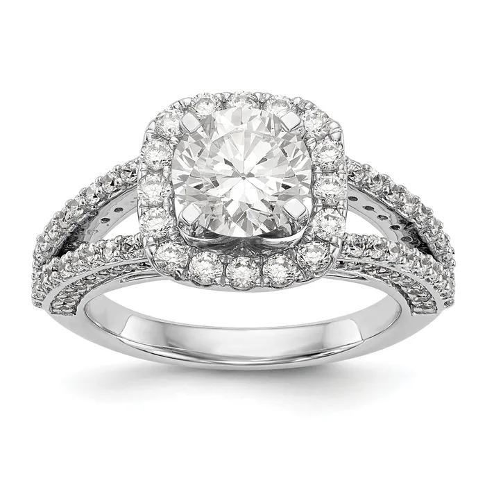 14KW Peg Set Simulated Diamond Cushion Halo Engagement Ring Goldiacom Rings 14KW Peg Set Simulated Diamond Cushion Halo Engagement Ring Goldiacom Rings