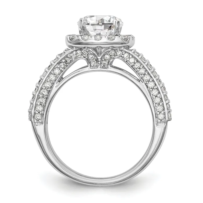 14KW Peg Set Simulated Diamond Cushion Halo Engagement Ring Goldiacom Rings