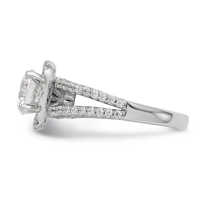 14KW Peg Set Simulated Diamond Cushion Halo Engagement Ring Goldiacom Rings