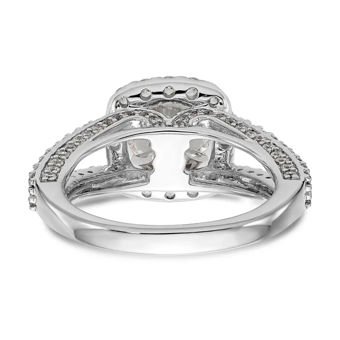 14KW Peg Set Simulated Diamond Cushion Halo Engagement Ring Goldiacom Rings