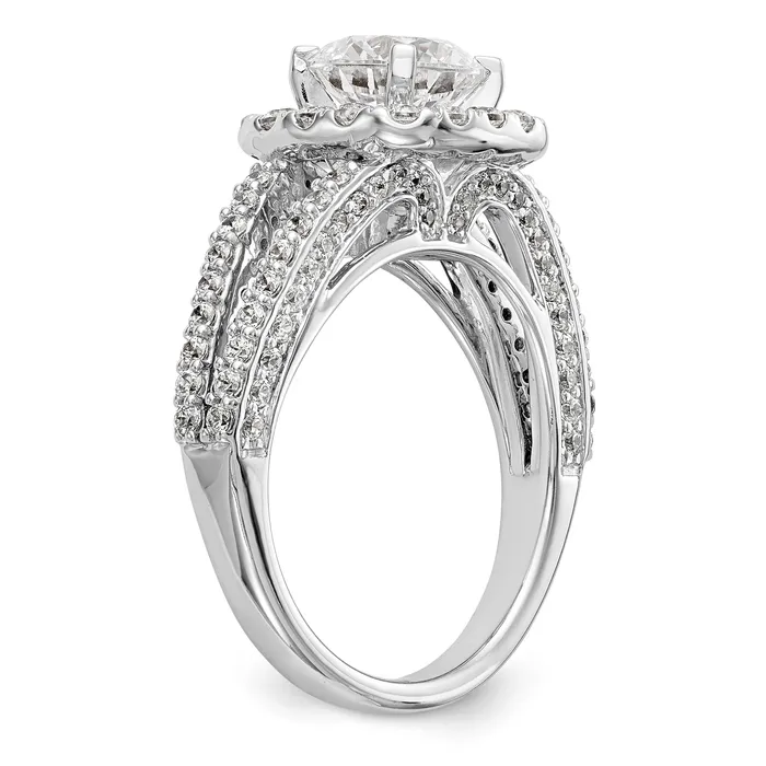 14KW Peg Set Simulated Diamond Cushion Halo Engagement Ring Goldiacom Rings