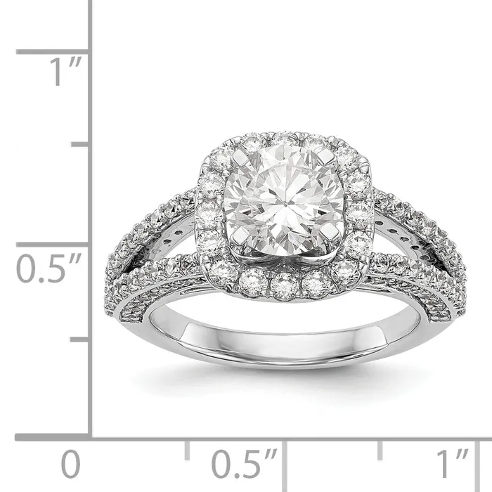 14KW Peg Set Simulated Diamond Cushion Halo Engagement Ring Goldiacom Rings