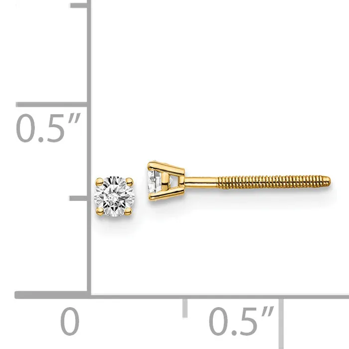 14ky 15ct VS2SI1 G I Diamond Stud Thread onoff Post Earrings goldiaca Earrings