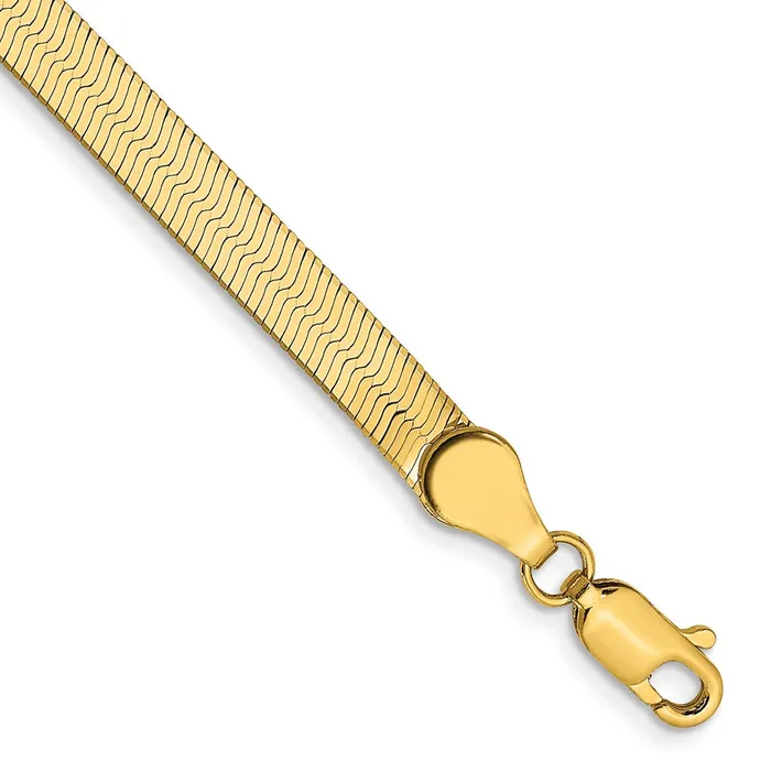 Bracelets 14K Yellow Gold 8 inch 4mm Silky Herringbone with Lobster Clasp Bracelet MDS Bracelets 14K Yellow Gold 8 inch 4mm Silky Herringbone with Lobster Clasp Bracelet MDS