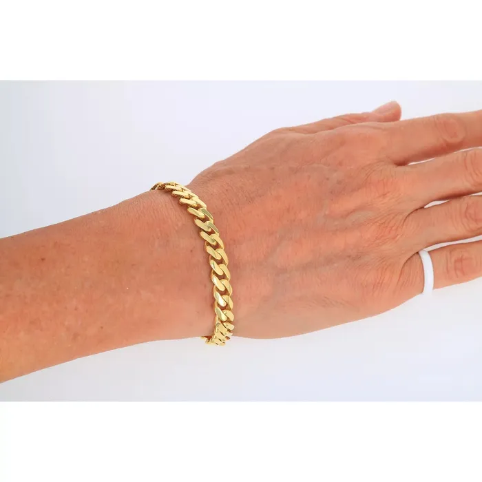 Bracelets 14k Yellow Gold Royal Monaco Miami Cuban Link 9mm Chain Bracelet w Box Clasp 7 Goldiacom