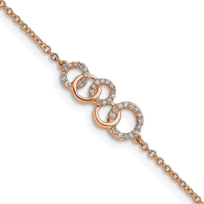 Bracelets goldiaca 14k Rose Gold Natural Diamond Circles wStar Dangle 7in Bracelet Bracelets goldiaca 14k Rose Gold Natural Diamond Circles wStar Dangle 7in Bracelet